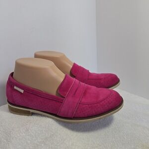 Mephisto Womens Size 7 Hadele Perf Fuchsia Vp 240 Separated Heel Slip-On Loafers